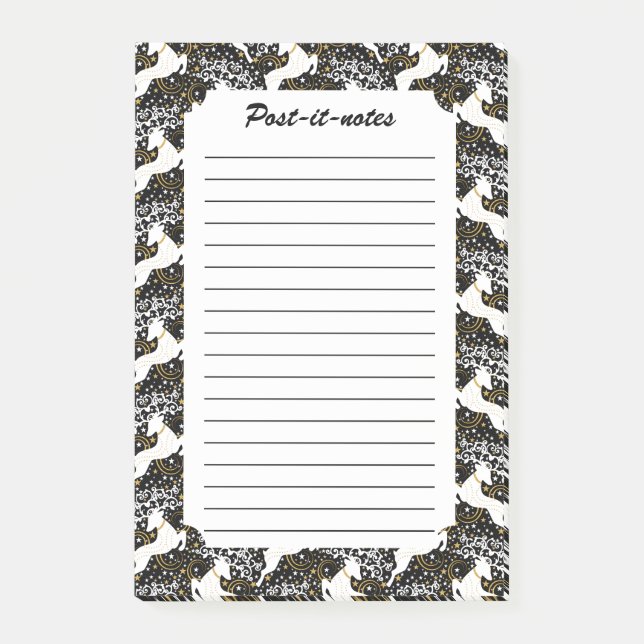 Notas Post-it® Navidades dorados florecientes (Anverso)