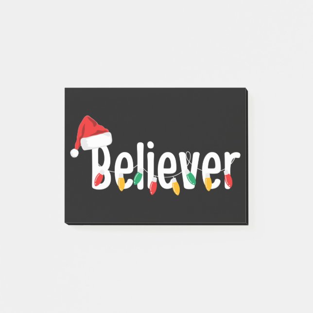 Notas Post-it® Navidades Faith Believer | Luces navideñas de Sant (Anverso)