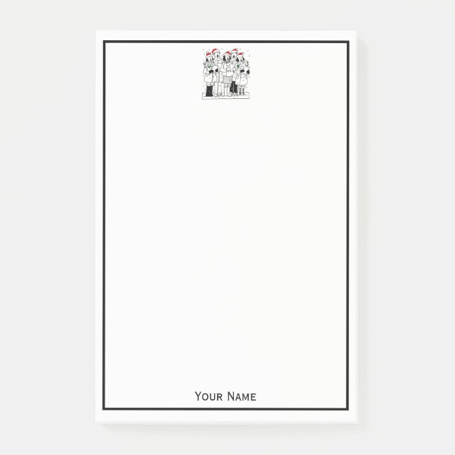 Notas Post-it® Navidades festivos cantan con navidad de nieve (Anverso)