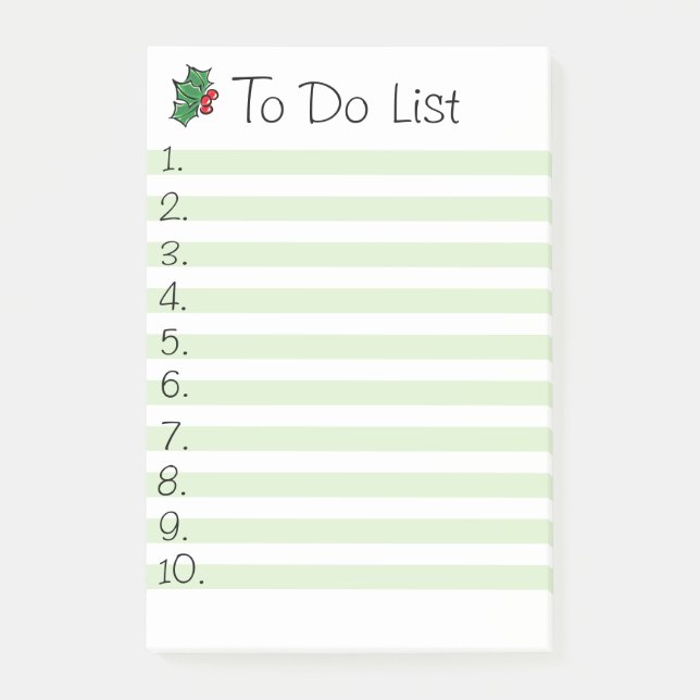 Notas Post-it® Navidades festivos jingle holly (Anverso)