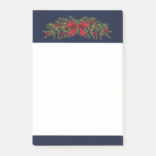 Notas Post-it® Navidades Garland Con Bow Rojo Y Balbuceos