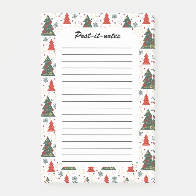 Notas Post-it® Navidades Gold Twinkle Starry Pines (Anverso)