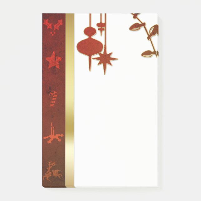 Notas Post-it® Navidades Grungy Vintage Gold (Anverso)