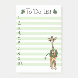Notas Post-it® Navidades hacen la lista de la jirafa de vacacione