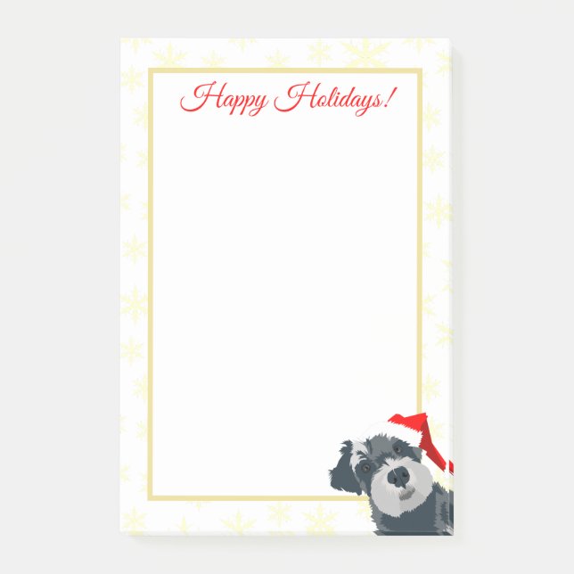 Notas Post-it® Navidades Holidays Schnauzer Dog Post-It Notes (Anverso)