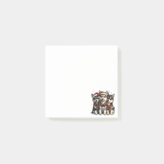 Notas Post-it® Navidades Husky Dogs (Anverso)