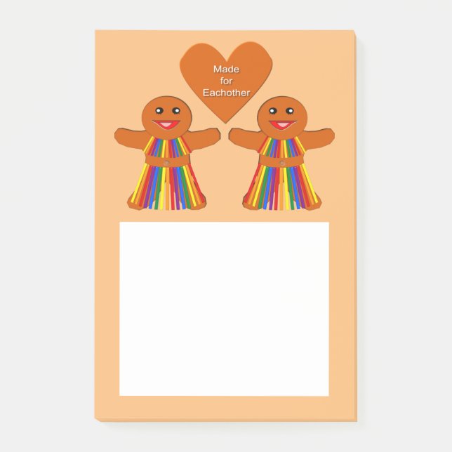 Notas Post-it® Navidades lesbianas Gingerbread Pareja de Damas (Anverso)