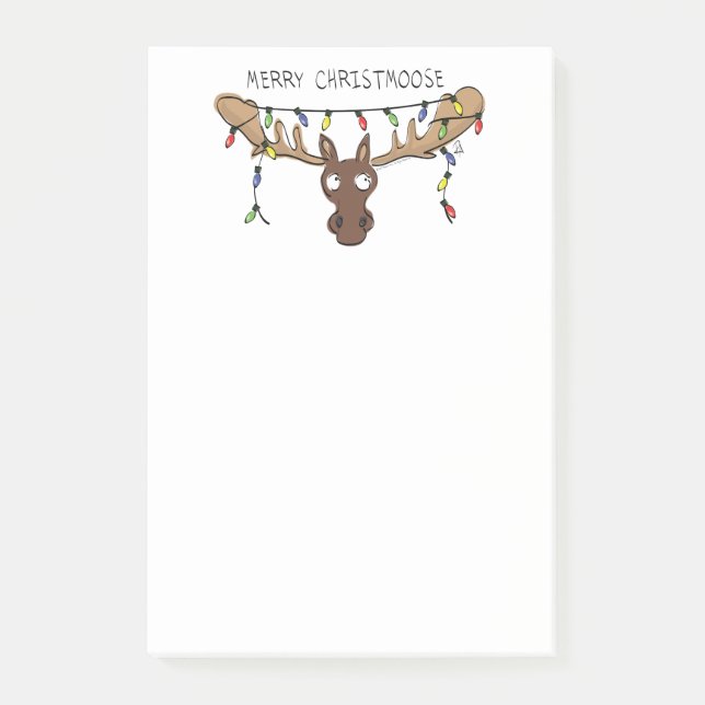Notas Post-it® Navidades Moose Cute Gracioso Animal de vacaciones (Anverso)