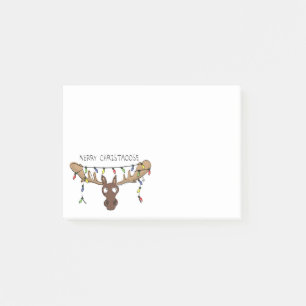 Notas Post-it® Navidades Moose, un animal festivo gracioso