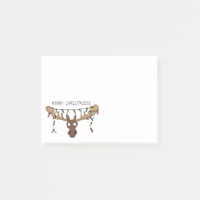 Notas Post-it® Navidades Moose, un animal festivo gracioso (Anverso)