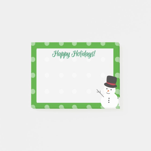 Notas Post-it® Navidades Navidad Personalizado lindo Snowman Fron (Anverso)