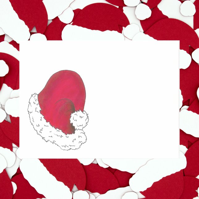 Notas Post-it® Navidades navideños de vacaciones Red Secret Santa (Santa Hat post it notes)