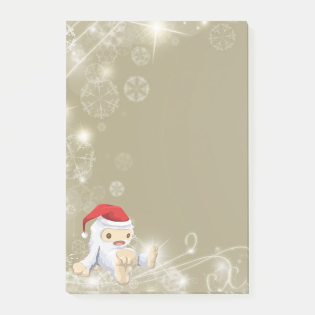 Notas Post-it® Navidades Nieve muñeca Monstruo con un Sombrero Ro (Anverso)
