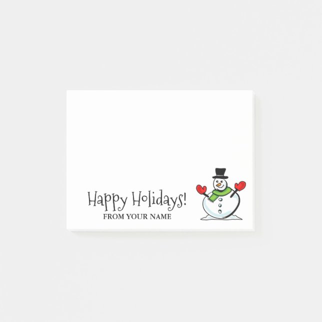 Notas Post-it® Navidades personalizados de muñeca de nieve en inv (Anverso)