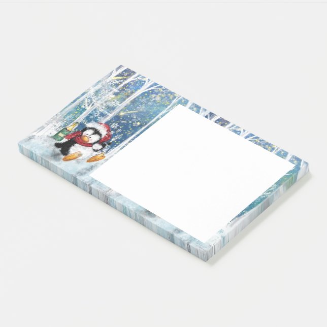 Notas Post-it® Navidades publican it Notes Happy Penguin (En perspectiva)