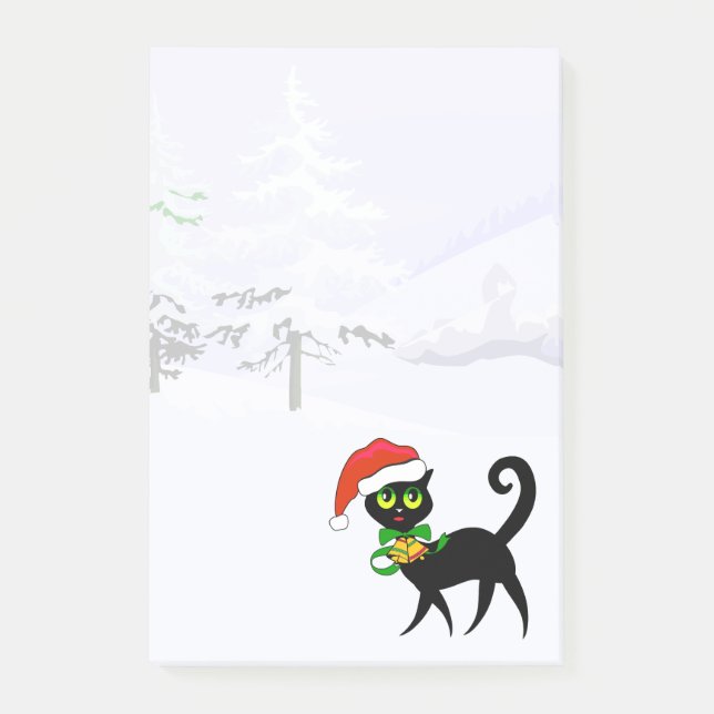 Notas Post-it® Navidades purrrfecto amante de los gatos (Anverso)