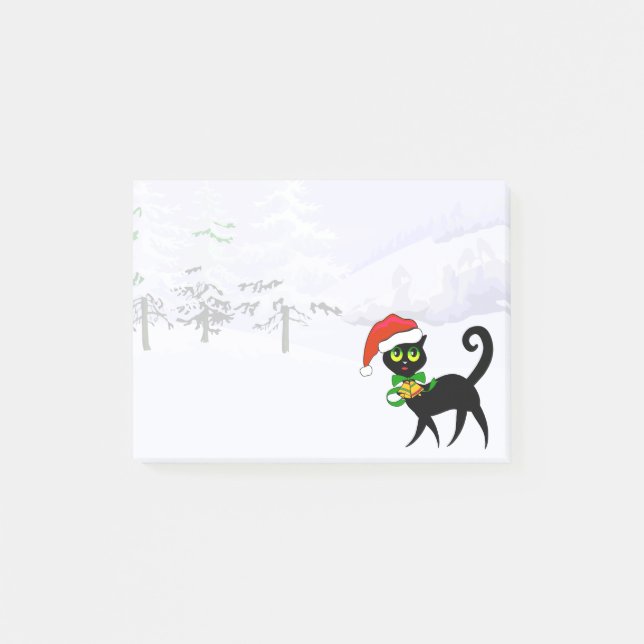 Notas Post-it® Navidades purrrfecto amante de los gatos (Anverso)