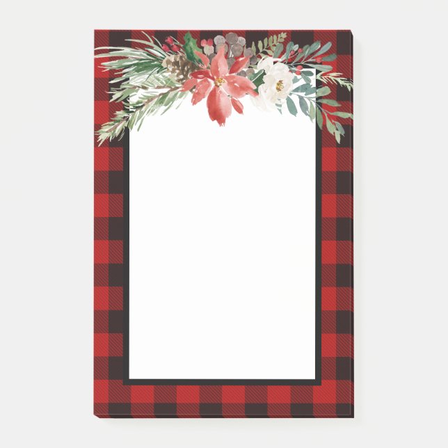 Notas Post-it® Navidades Red Buffalo Check Post It Notes Notepad (Anverso)