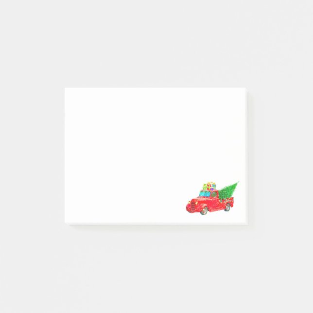 Notas Post-it® Navidades Retro Car Holiday (Anverso)