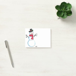 Notas Post-it® Navidades retro de Snowman vacaciones de invierno