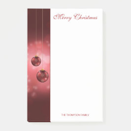Notas Post-it® Navidades Rojos Festividades Baubles Con Texto Per