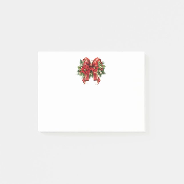 Notas Post-it® Navidades rojos y de oro festivos se doblan (Anverso)