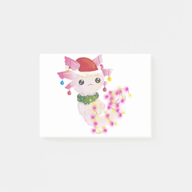 Notas Post-it® navidades santa axolotl (Anverso)