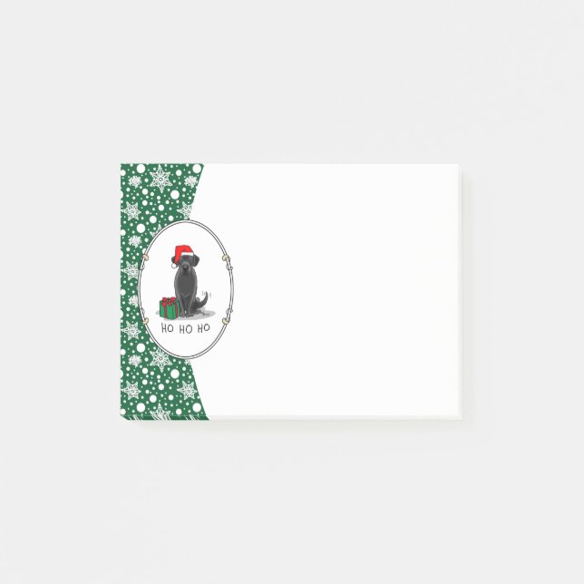 Notas Post-it® Navidades Santa Black Labrador Retriever Cute (Anverso)