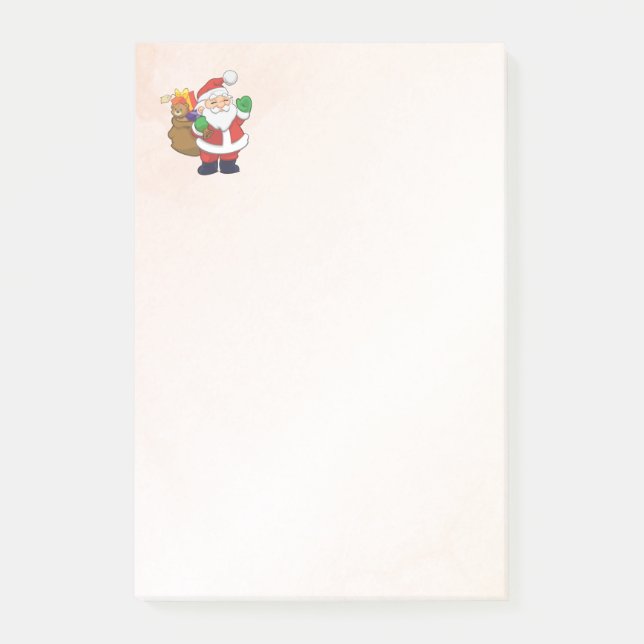 Notas Post-it® Navidades Santa Claus con juguetes (Anverso)