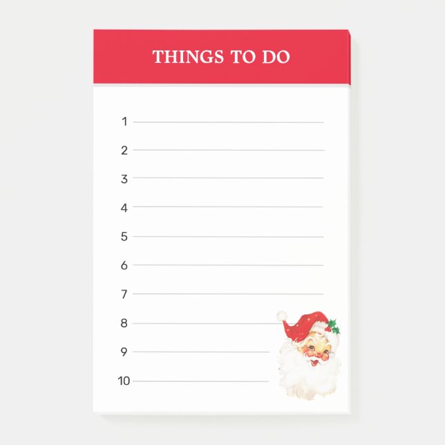 Notas Post-it® Navidades Santa Claus Editables Cosas Que Hacer (Anverso)