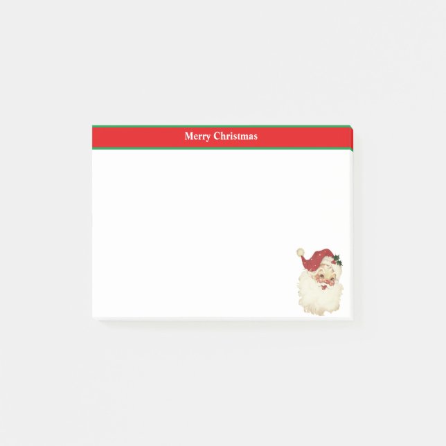 Notas Post-it® Navidades Santa Claus en rojo y blanco (Anverso)