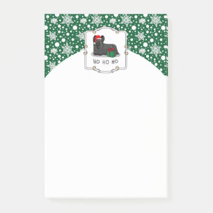 Notas Post-it® Navidades Santa Claus Gorra Skye Terrier (negro)
