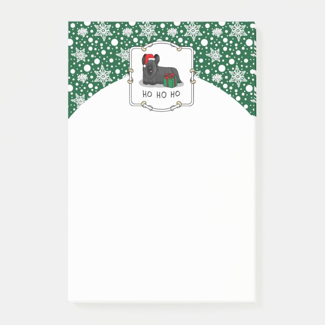 Notas Post-it® Navidades Santa Claus Gorra Skye Terrier (negro) (Anverso)
