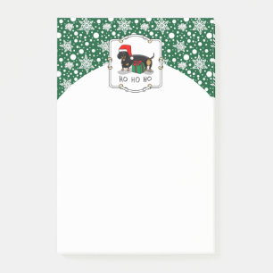 Notas Post-it® Navidades Santa Dachshund (S black & tan) Cute