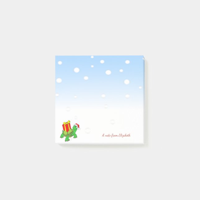 Notas Post-it® Navidades, Sombrero de Tortuga, Personalizado Actu (Anverso)