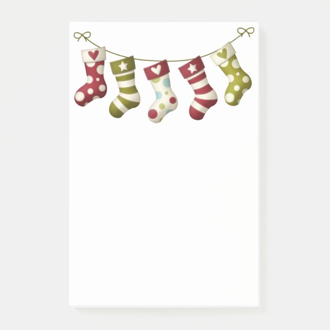 Notas Post-it® Navidades Stockings (Anverso)