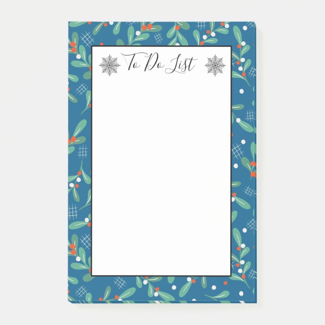 Notas Post-it® Navidades verdes con Holly Berries para hacer la l (Anverso)