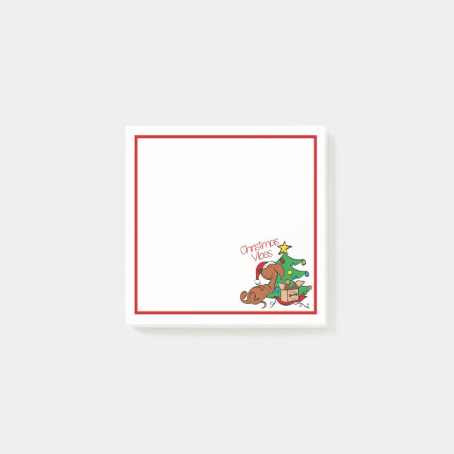 Notas Post-it® Navidades Vibes Dachshund Dog Post-It Notes (Anverso)