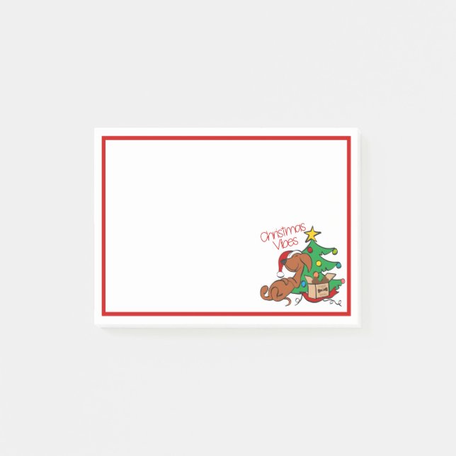 Notas Post-it® Navidades Vibes Dachshund Dog Post-It Notes (Anverso)
