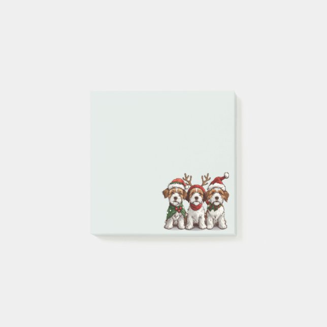 Notas Post-it® Navidades Welsh Wire Fox Terrier Dogs (Anverso)