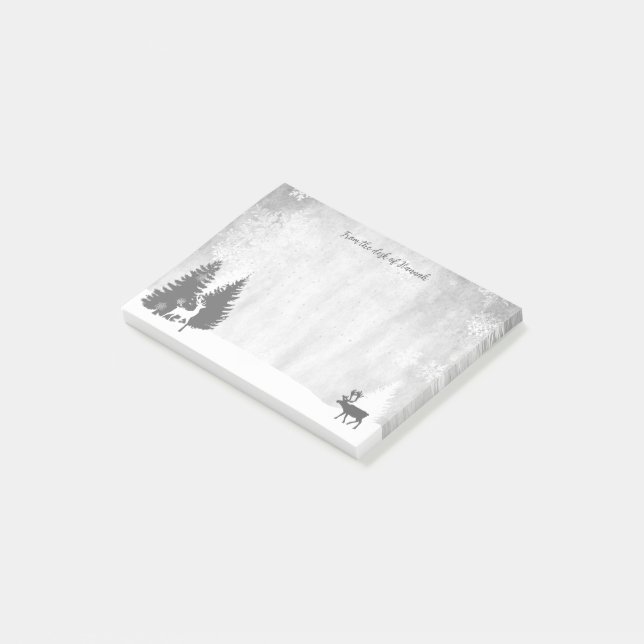 Notas Post-it® Navidades Winterscape Personalizado (En perspectiva)