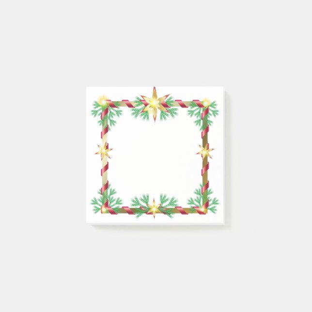 Notas Post-it® Navideñas Corona de Navidad Estrell (Anverso)
