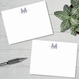 Notas Post-it® Navy Blue Simple Minimalist Name Monogram