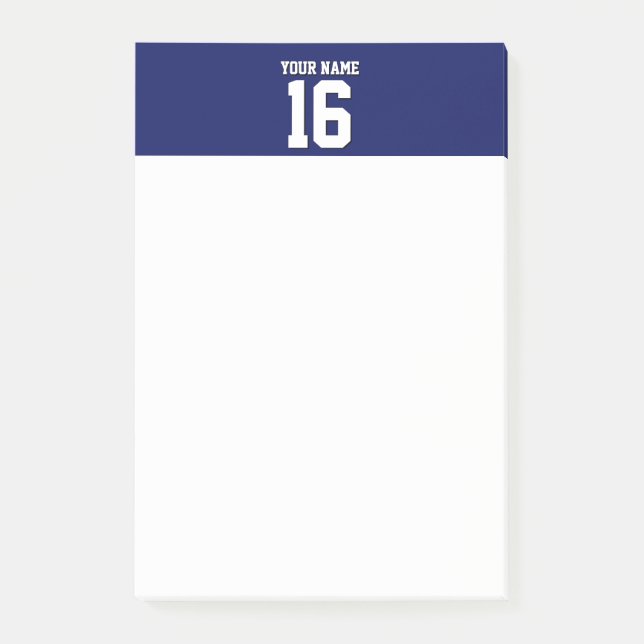 Notas Post-it® Navy Blue Sports Jersey (Anverso)