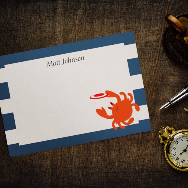 Notas Post-it® Navy Nautical Frisbee Crab Pequeño Personalizado (Subido por el creador)