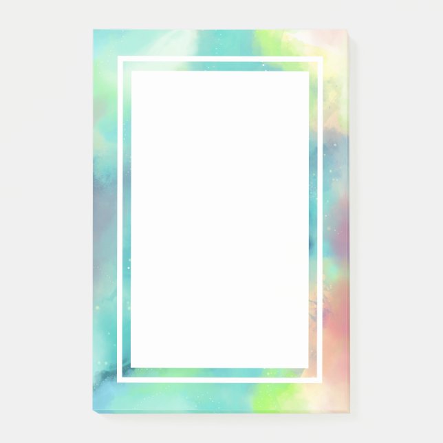 Notas Post-it® Nebulosa color verde y rojo moderno (Anverso)