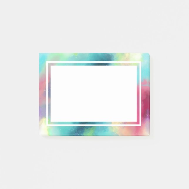 Notas Post-it® Nebulosa color verde y rojo moderno (Anverso)