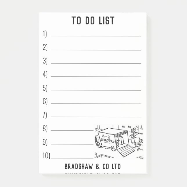 Notas Post-it® Negocio de eliminación de movimientos de casa (Anverso)