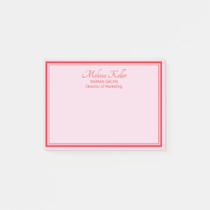 Notas Post-it® negocio de marketing rosa rojo personalizado