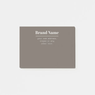 Notas Post-it® Negrita Moderna Marca o Negocio Beige Oscuro y Lig